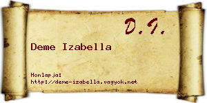 Deme Izabella névjegykártya